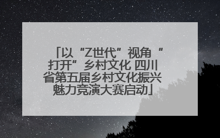 以“Z世代”视角“打开”乡村文化 四川省第五届乡村文化振兴魅力竞演大赛启动