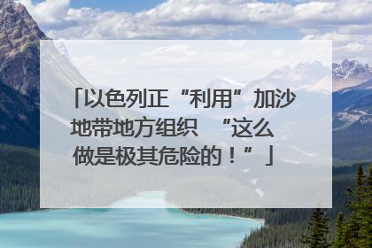 以色列正“利用”加沙地带地方组织  “这么做是极其危险的！”