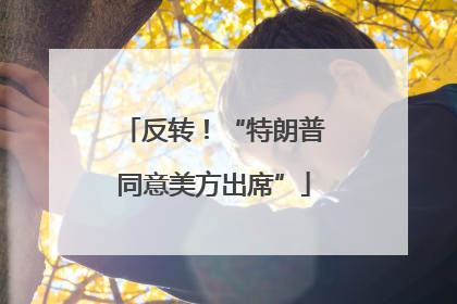 反转！“特朗普同意美方出席”