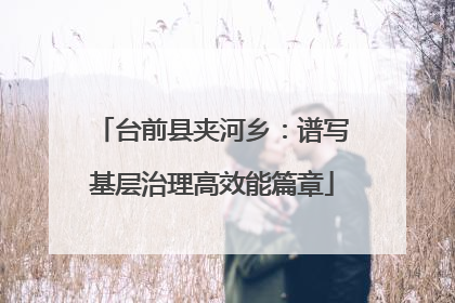台前县夹河乡：谱写基层治理高效能篇章