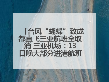 台风“蝴蝶”致成都直飞三亚航班全取消 三亚机场：13日晚大部分进港航班还未取消