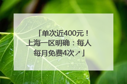 单次近400元！上海一区明确：每人每月免费4次↗