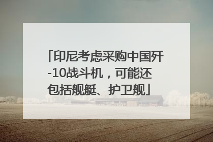 印尼考虑采购中国歼-10战斗机，可能还包括舰艇、护卫舰