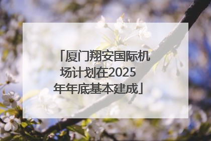 厦门翔安国际机场计划在2025年年底基本建成