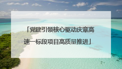 党建引领核心驱动庆章高速一标段项目高质量推进