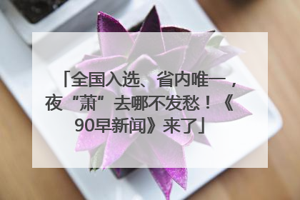 全国入选、省内唯一，夜“萧”去哪不发愁！《90早新闻》来了