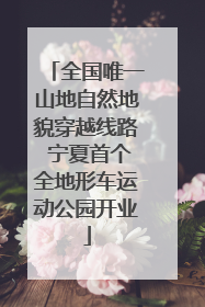 全国唯一山地自然地貌穿越线路 宁夏首个全地形车运动公园开业