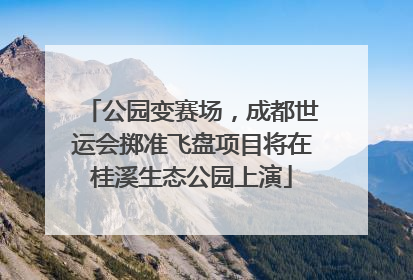 公园变赛场，成都世运会掷准飞盘项目将在桂溪生态公园上演