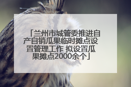 兰州市城管委推进自产自销瓜果临时摊点设置管理工作 拟设置瓜果摊点2000余个