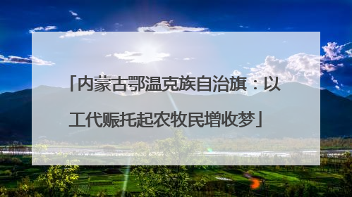 内蒙古鄂温克族自治旗：以工代赈托起农牧民增收梦