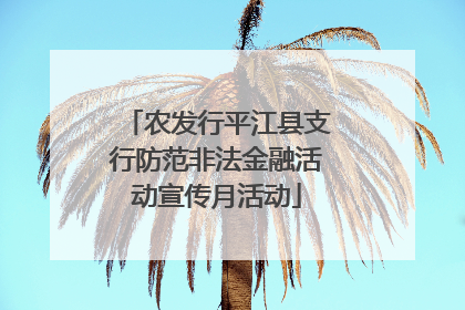 农发行平江县支行防范非法金融活动宣传月活动