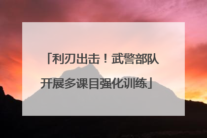 利刃出击！武警部队开展多课目强化训练