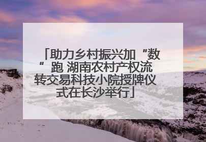 助力乡村振兴加“数”跑 湖南农村产权流转交易科技小院授牌仪式在长沙举行