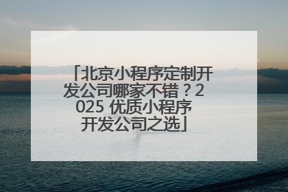 北京小程序定制开发公司哪家不错？2025 优质小程序开发公司之选