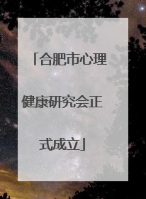 合肥市心理健康研究会正式成立