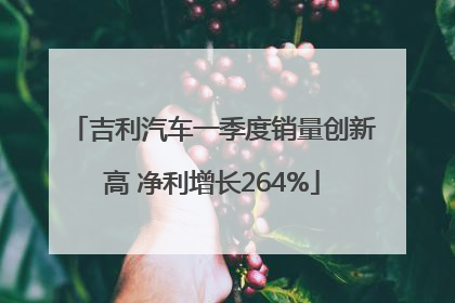 吉利汽车一季度销量创新高 净利增长264%