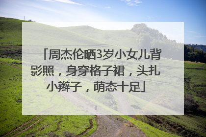 周杰伦晒3岁小女儿背影照，身穿格子裙，头扎小辫子，萌态十足