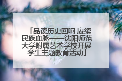 品读历史回响 赓续民族血脉——沈阳师范大学附属艺术学校开展学生主题教育活动