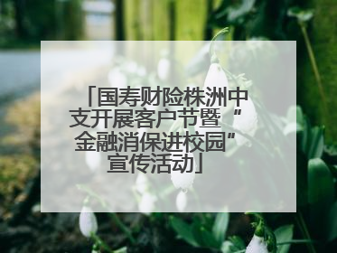 国寿财险株洲中支开展客户节暨“金融消保进校园”宣传活动