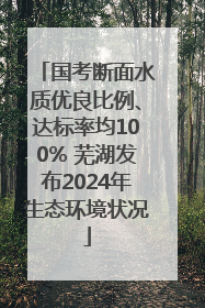 国考断面水质优良比例、达标率均100% 芜湖发布2024年生态环境状况