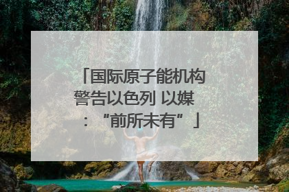 国际原子能机构警告以色列 以媒：“前所未有”