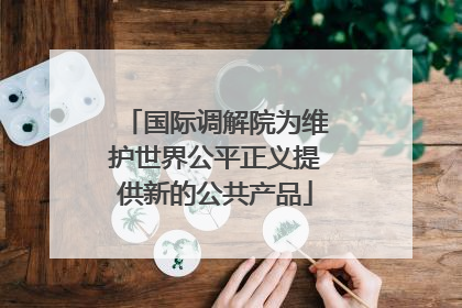 国际调解院为维护世界公平正义提供新的公共产品