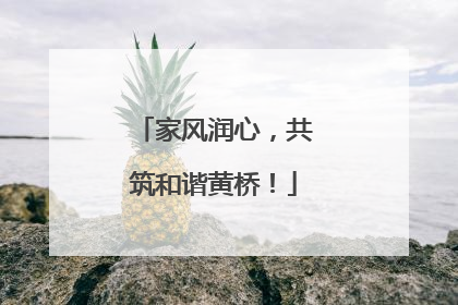 家风润心，共筑和谐黄桥！