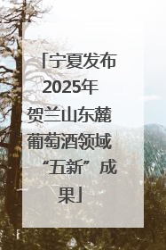 宁夏发布2025年贺兰山东麓葡萄酒领域“五新”成果