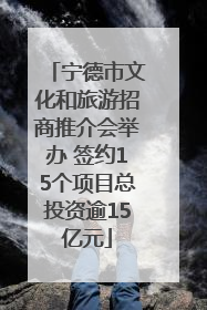 宁德市文化和旅游招商推介会举办 签约15个项目总投资逾15亿元