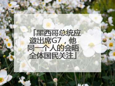 墨西哥总统应邀出席G7，他同一个人的会晤全体国民关注