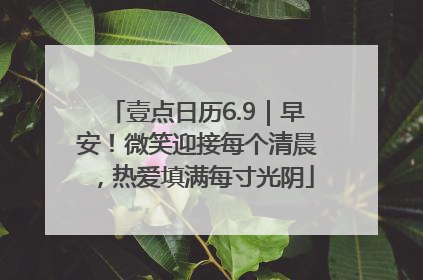 壹点日历6.9｜早安！微笑迎接每个清晨，热爱填满每寸光阴
