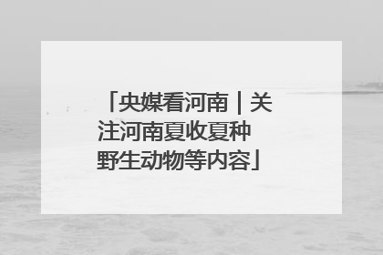 央媒看河南｜关注河南夏收夏种 野生动物等内容
