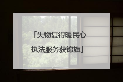 失物复得暖民心 执法服务获锦旗