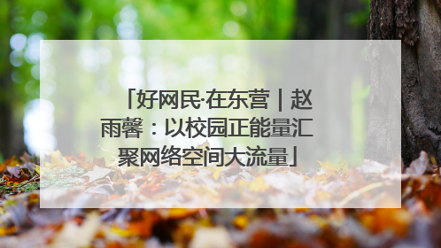 好网民·在东营｜赵雨馨：以校园正能量汇聚网络空间大流量