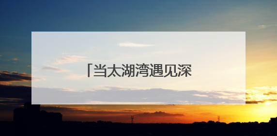 当太湖湾遇见深圳湾，这场产业对接干货满满……