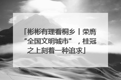 彬彬有理看桐乡丨荣膺“全国文明城市”，桂冠之上刻着一种追求