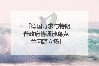 德国寻求与特朗普政府协调涉乌克兰问题立场
