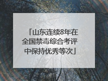 山东连续8年在全国禁毒综合考评中保持优秀等次