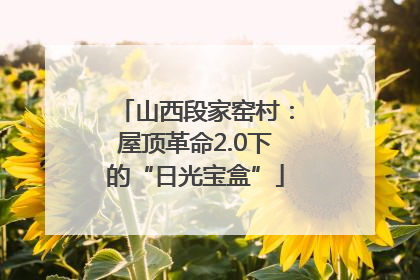 山西段家窑村：屋顶革命2.0下的“日光宝盒”