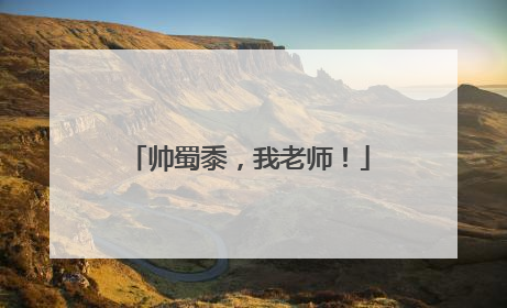 帅蜀黍，我老师！