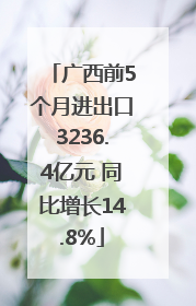 广西前5个月进出口3236.4亿元 同比增长14.8%