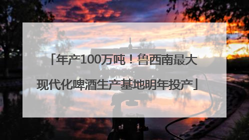 年产100万吨！鲁西南最大现代化啤酒生产基地明年投产