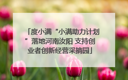 度小满“小满助力计划”落地河南汝阳 支持创业者创新经营采摘园