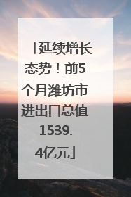 延续增长态势！前5个月潍坊市进出口总值1539.4亿元