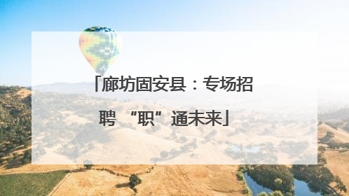 廊坊固安县：专场招聘 “职”通未来