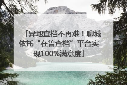 异地查档不再难！聊城依托“在鲁查档”平台实现100%满意度