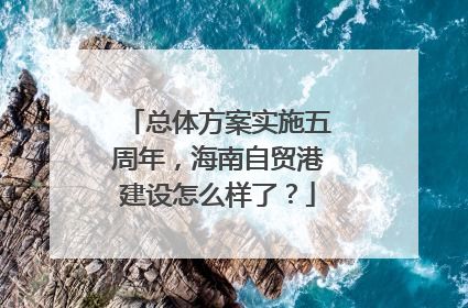 总体方案实施五周年，海南自贸港建设怎么样了？