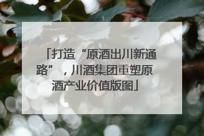 打造“原酒出川新通路”，川酒集团重塑原酒产业价值版图
