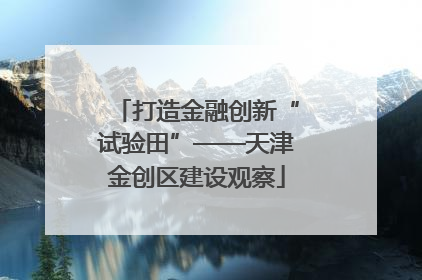 打造金融创新“试验田”——天津金创区建设观察