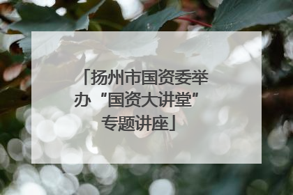 扬州市国资委举办“国资大讲堂” 专题讲座